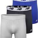 New Balance Men's No Fly Trunks Underwear, Jacquard Waistband, Breathable Lightweight, Moisture Wicking (3 Pack), M