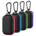 SUNGUY Earbuds Case 4Pack, Rectangle Earbuds Carrying Case, Portable Earphone Pouch Phone Accessories Organizer with Carabiner for Earphone, in-Ear Headphones, Earbud, SD Card, USB Charging Cable