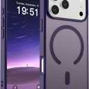 SUPFINE Magnetic for iPhone 17 Pro Case (Compatible with MagSafe)(Military Grade Drop Protection) Translucent Matte Shockproof with Anti-Fingerprint Phone Cover 2025,Dark Purple