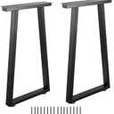 ALLCOS Metal Legs for Table 28 inch Trapezoid Shape Dining Table Legs Heavy Duty Desk Legs Metal Coffee Table Legs, Black, Set of 2