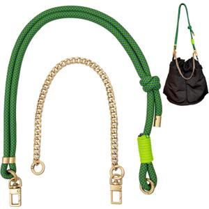 DAOSUN Paracord Rope Purse Straps Replacement Crossbody for Handbags,Adjustable Braided Bag Shoulder Strap with Gold Chain