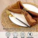 Kochorie Set of 12 Round Woven Placemats 12 Inches Bulrush Placemats Natural Hand-Woven Boho Rattan Placemats Wicker Table Mats Farmhouse Weave Place Mats for Home Dining Table