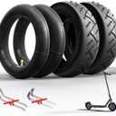 E-Scooter Tire 10x2.5, 60/70-6.5 for Ninebot G30 Max /G30D/G30LP,E-Scooter Spare Tube+Tire Set for Front/Rear Curved Valve(2 Inner+2 Outer)