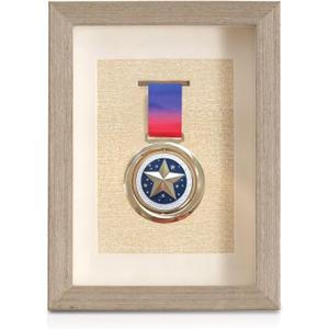 Medal Display Shadow Box,5x7 Inch Wood Single Medal Display Frame Case, Wall Mounted & Tabletop, Marathon Medals Storage Box for Runners, All Sports Winners, Awards & Memorabilia (Excluding Medals)