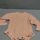 Userdefined Baby Girl Boy Knit Sweater Outfit Solid Romper Ruffle Onesie Cute Baby Jumpsuit Coming Home Fall Winter Clothes (Pink, 0-3 Months)