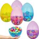 8 Inch Massive Translucent Easter Eggs (6 Pack) Bright Plastic Perfect For Easter Egg Hunt, Surprise Egg, Easter Hunt, Assorted Colors, 8" Giant Fillable Eggs (6-Pack)