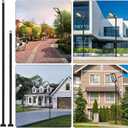 10FT Outdoor Solar Street Light Pole, Heavy Duty Galvanized Steel Lamp Post with Rebar Base, Waterproof for Backyard, Parking Lot, Walkway, Patio, Garden