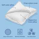 Casper Sleep Original Pillow 2-Pack, King Size Medium Soft Feel, Down-Alternative Fill, Supports Side, Back & Stomach Sleepers, Neck Pain Relief, Machine Washable