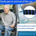 KOUNATSURI Car Handle Assist for Elderly - Car Door Handle for Elderly & Seniors & Handicap - Multifunction Car Armrest Portable Bar2Pack Blue and Strap