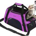 JMOON Cat Carrier Soft-Sided Airline Approved Pet Carrier Bag,Pet Travel Carrier for Cats,Dogs Puppy Comfort Portable Foldable Pet Bag (Medium, Purple)