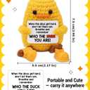 Funny Positive Crochet Animals Duck Gifts for Coworkers Friends - Motivational Christmas Birthday Gifts - Cute Mini Handmade Emotional Support Crochet Duck Decor