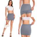 Skirt with Shorts Underneath, Sexy Night Club Y2k Summer High Waisted Elastic Pencil Bodycon Mini Skirts for Women (02857 Grey XL)