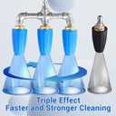 Triple Turbo Nozzle Pressure Washer, 360 Rotating Turbo Nozzle with 1/4" Quick Connector, 2.0 Orifice 3-in-1 Turbo Nozzle, 4000 PSI