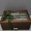 Wooden Jewelry Box, Large Size Case, Natural Solid Walnut Wood Vintage Trinket Organizer with 2-Layer Storage, Drawer, Ring Compartments, Necklace Hooks, Glass Lid, ek06-b-walnut