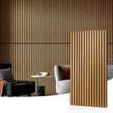 Art3d 4 Pack 47.2 x 23.6in. Wood Slat Acoustic Panels for Wall and Ceiling - 3D Fluted Sound Absorbing Panel with Wood Finish - Teak