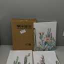 Wall Art for living room Canvas Prints Artwork bathroom Wall Decor Simple Life Green plants cactus Picture Watercolor painting 3 Pieces Framed bedroom wall decorations Office Works Home Decoration (12 x 16 in (3 Piece))