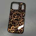 Jmltech for iPhone 17 Pro Max Magnetic Case Cheetah Print Leopard Aesthetic Bling Case Cute Clear Silicone Shockproof Protective Phone Cases Gold, Leopard