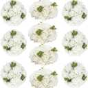 White Flowers Balls for Centerpieces: 10 PCS 11.8" Diam Flower Centerpieces for Tables in Wedding Reception Decorations Arrangement for Party Celebration Planners