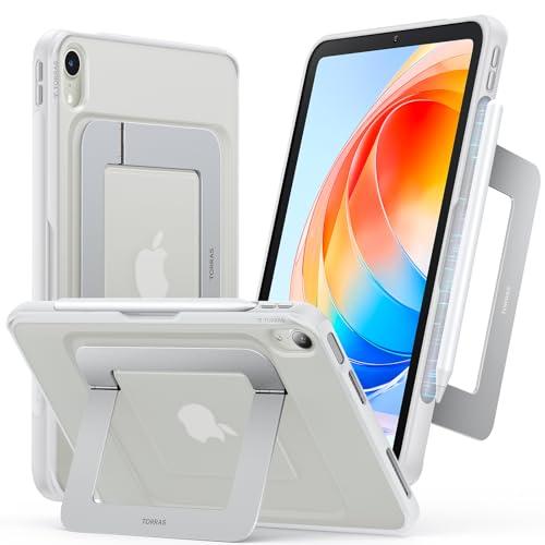 TORRAS Ostand K1 Guardian for iPad Air 11 inch Case M4/M3/M2 (2026/2025/2024), Ultra Stable Stand, Multiple Adjustable Viewing Angles, Slim Protective Kickstand Cover with Pencil Holder, White