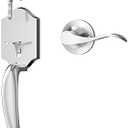 goldenwarm Front Door Handle and Deadbolt Set, Brushed Nickel Front Door Lock Set with Reversible Handle Lever, Classic Front Door Hardware, Single Cylinder Front Door Entry Lock