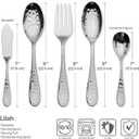 Mikasa Lilah 18/10 Stainless Steel Flatware Set, 45-Piece Silverware Set for 8 with Serving Utensils, Hammered Design, Dishwasher Safe
