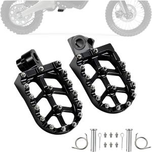 Electric Dirt Bike Foot Pegs CNC for ETM RTR/Lite Black, 7075-T7 Aluminum Alloy | Wider Anti-Skid Platform | Anodized Finish | Direct Fit | Easy Installation Etmrtr Footpegs Rest Pedal