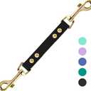 PetBonus Dog Collar Safety Clip, Waterproof Backup Safety Strap for Dog Harness to Prong Collar, Odor Proof Double Ended Clasp Leash Connector for Training Walking (Black)