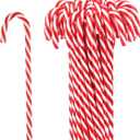 Hicarer 25 Pieces Christmas Plastic Candy Cane 5.9 Inch Christmas Tree Hanging Ornament Decoration Twisted Tree Candy Cane Ornament for Xmas Holiday Party Favor (Red and White)