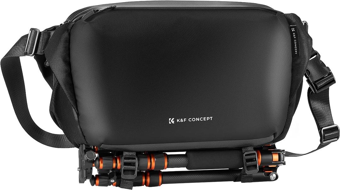 K&F CONCEPT Camera Sling Bag Crossbody Bag Waterproof Camera Shoulder Backpack DSLR/SLR/Mirrorless Camera Case (11 Black Large)