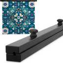 Quilt Hanger for Wall Display - Black Maple Wood Textile Hanger, for 48 Inch Tapestry, Quilt and Rugs Rack, Heavy Duty & Elegant Wall Decor