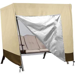 Outdoor Swing Canopy Replacement Cover, Swing Canopy Replacement Cover Outdoor Funiture Garden Hammock Protective Cover(Beige,420D)