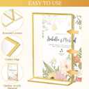 Hoteam 18 Pack Acrylic Sign Holder 5 x 7 Inch Gold Frames Wedding Table Number Holders, Double Sided Picture Frame Clear Display Menu Stand for Home Photo Flyers Wedding Party (Vertical)