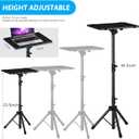 Projector Stand Tripod Adjustable, Laptop Height from 23.5 to 46.5 inches with Gooseneck Phone Holder, Floor for Office, Home, Stage, Studio, DJ Racks Holder Mount, 23.5inch-46.5inch (Black)