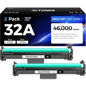 32A CF232A Drum Unit Not Toner 2-Pack Black Replacement for HP 32A CF232A Imaging Drum Compatible for HP LaserJet Pro MFP M227fdw M227fdn M227sdn M203dw M203dn M203d M118dw M148dw M148fdw M149 Printer