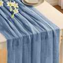 3 Pack Dusty Blue Table Runner 120 Inch Rustic Cheesecloth Table Runner 10Ft Sheer Gauze Tablecloth for Wedding Cheese Cloth Table Runners Bridal Baby Shower Home Decoration
