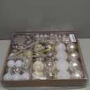 SVNVIOZ Christmas Ball Ornaments Set, 55ct 60mm Elegant Champagne Assorted Xmas Tree Ball Ornaments, Shatterproof Christmas Tree Hanging Ornaments for Xmas Decoration