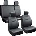 Jeep Seat Covers Wrangler 4 Door Leather Front & Rear Seat Cover Set for Jeep Wrangler 2013-2017 Customized for Jeep 4-Door, Water Proof Sport,Unlimited Sport Rubicon,Unlimited Rubicon Sahara