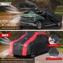 6-Layer Car Cover Waterproof All Weather for Automobiles,Universal Fit for Truck,Outdoor Full Cover Rain Sun UV Protection with Zipper Cotton,Fit Truck-Length (up to 210")