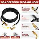 12 FT RV Quick Connect Propane Hose for RV to Grill, LP Quick Connect Propane Hose with Elbow Adapter for 17" and 22" Blackstone Griddles, 1/4" Shutoff Valve & 1/4" Male Full Flow Plug.