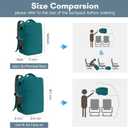Taygeer Carry on Backpack for Men Women, Luggage Laptop Backpack for Airplane Travel with Water Bottle Pocket, 35L Water Resistant Gym Weekender Bag for College Gift, Peacock Blue