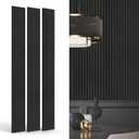 3-Pack Wood Slat Wall Panel for Interior Wall Decor Noise Cancelling 94.5" x 11.4" Acoustic Decorative 3D Sound Absorbing Wall Paneling, Black Oak, Covers 22.4 Sq. Ft