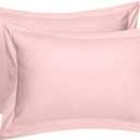 Cotton Metrics Heavy Quality King Pillow Shams Set of 2 Pink 600TC 100% Organic Cotton Pink Pillow Shams King Size 20X40 Decorative Pillow Cover with 2 Inch Flang