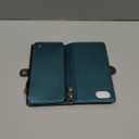 Defencase for iPhone 16E Case Wallet with RFID Blocking Card Holder Slots for Women Men, Elegant PU Leather Magnetic Snap Flip Wristlet Strap Zipper Wallet Phone Cases for iPhone 16e 2025, Green