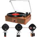 Vinyl Record Player Wireless Turntable with Built-in Speakers and USB Belt-Driven Vintage Phonograph Record Player 3 Speed for Entertainment and Home Decoration