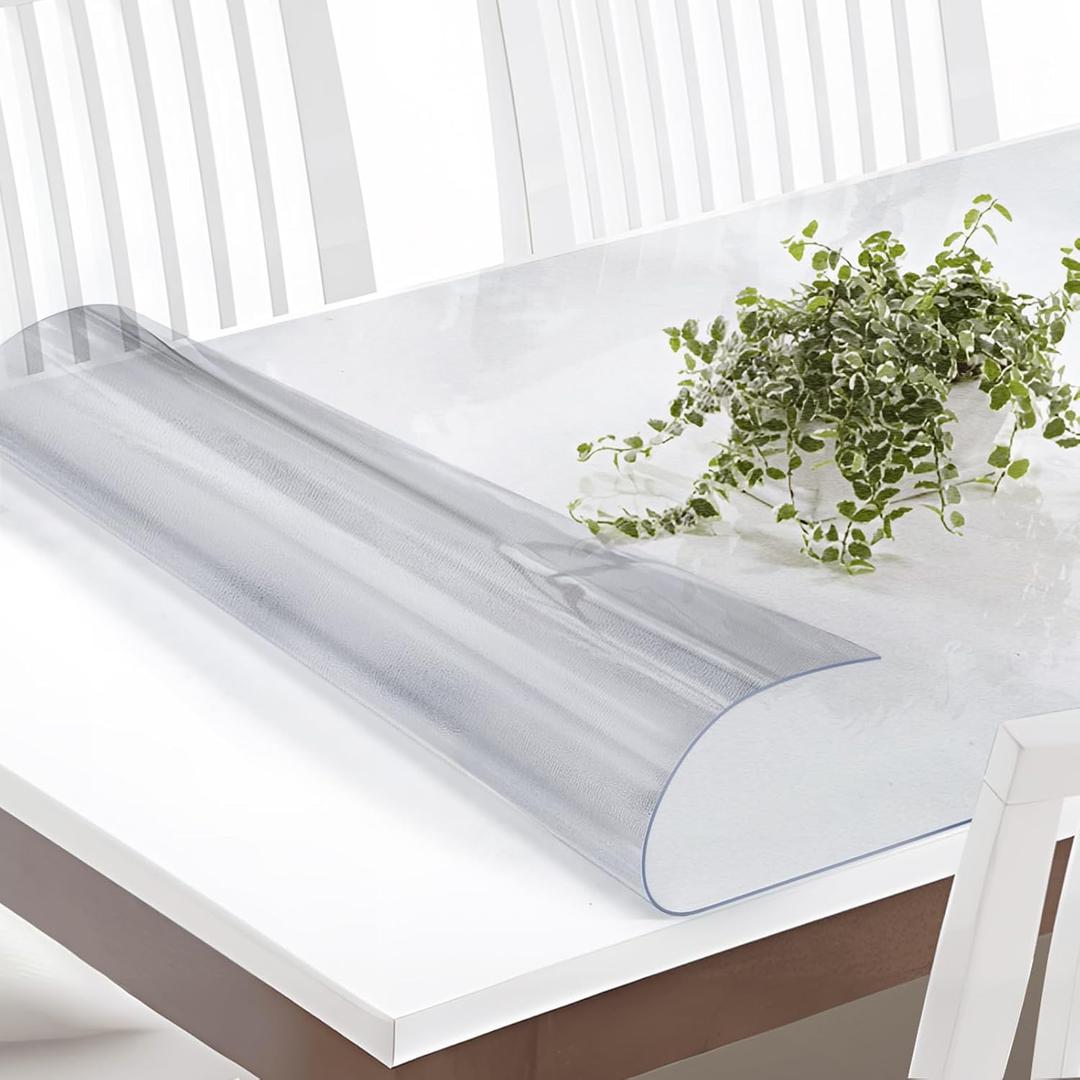 Vicwe Frosted Table Cover Protector 42 x 78 Inch, 1.5mm Thick Plastic Table Cover Rectangle,PVC Frosted Table Protector for Night Stand, Writing DeskDining Room Table