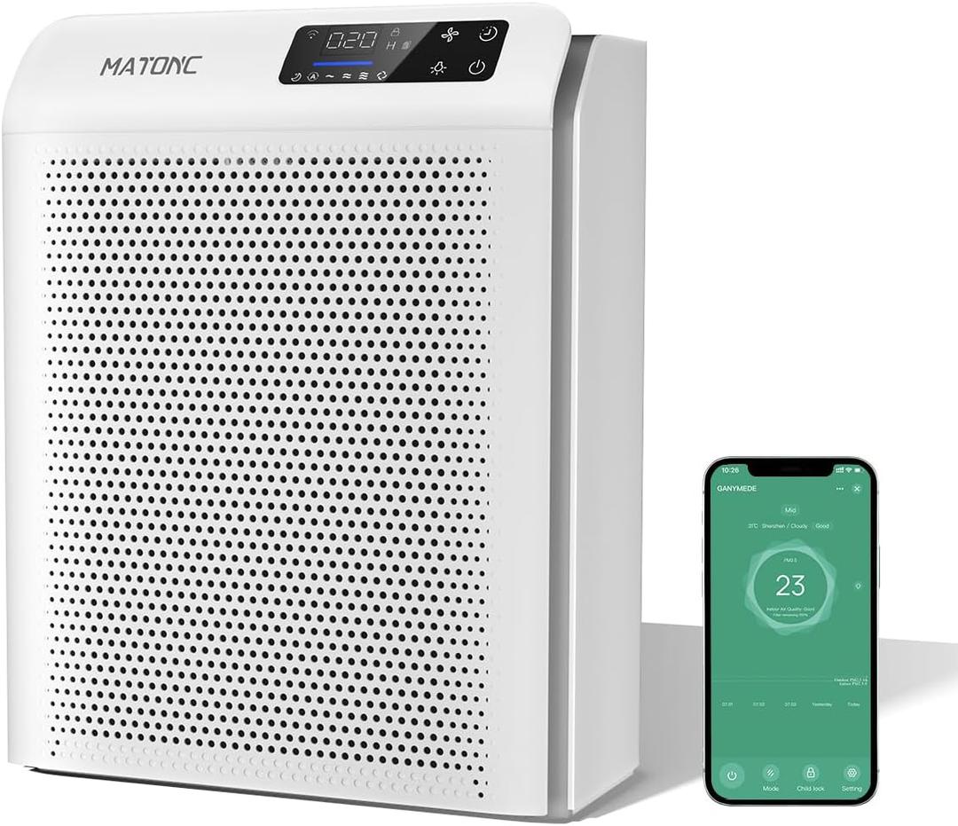 Powerful HEPA Air Purifier Cover Up to 3500 Ft, HEPA Air Cleaner with WiFi APP Control, PM2.5 Display,Sleep Mode and Auto Mode for Home