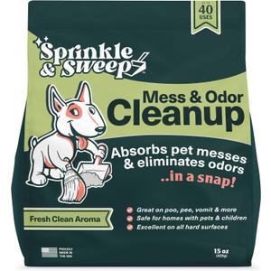 Dog Pee Cleaner | Pet Accident Cleanup Powder | Vomit Cleanup Kit for Hard Surfaces | Puppy Potty Training Aid | Dog Diarrhea Accident Absorbent | Non-Toxic Odor Remover