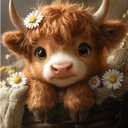 obterie Cow Paint by Numbers Kit for Adults Beginner Animal Oil Painting Kit Adult Paint by Number Kits on Canvas DIY Painting for Beginners Art by Numbers for Gifts Home Wall Decor 16x20 Inch (YF003)