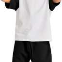 COZYPOIN Boys Girls 2 Piece Summer Outfits Colorblock Short Sleeve Cotton T-Shirts and Shorts Basic Kids Set (White-XS)