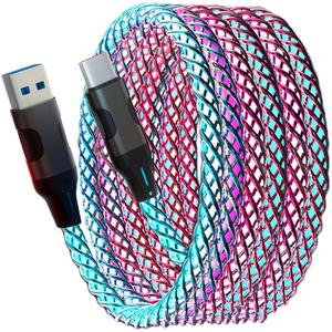 USB C Cable for iPhone 15 16 Pro Max Plus Carplay, 3.3ft RGB Light Up Gradual USB A to Type C Charger Cord LED Charging Cable for iPhone 15 16, iPad Air, iPad mini, Samsung Galaxy AI S24 S23, LG More